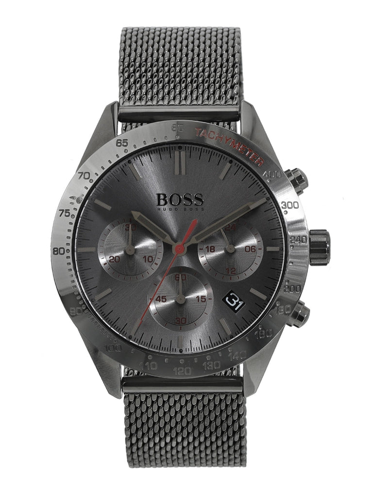 Hugo Boss Talent Gunmetal Dial Grey Mesh Bracelet Watch for Men - 1513637