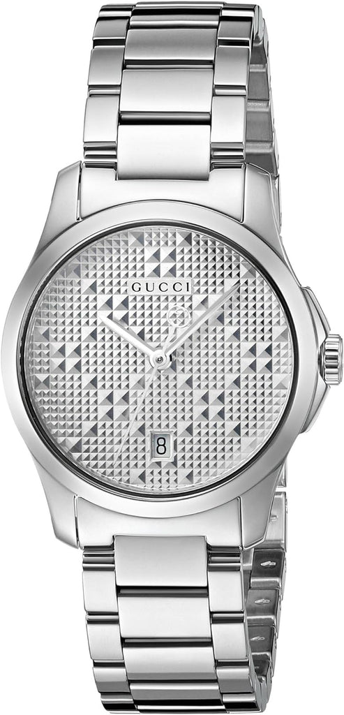 Gucci G Timeless Quartz Silver Dial Silver Steel Strap Watch For Women - YA126551