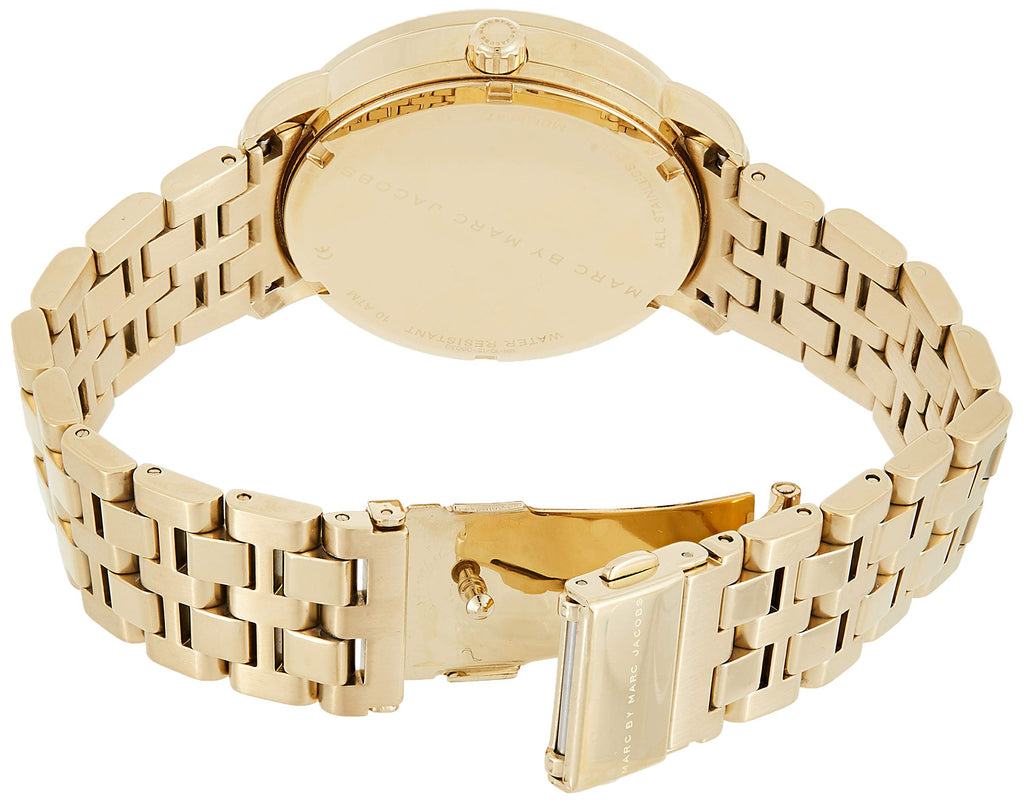 Marc Jacobs Fergus White Dial Gold Steel Strap Watch for Women - MBM8647
