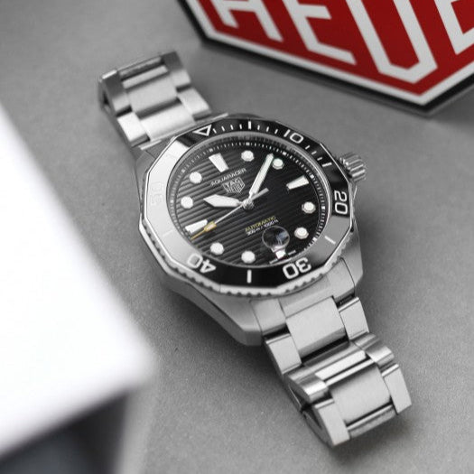 Tag Heuer Aquaracer Professional 300 Automatic Black Dial Silver Steel Strap Watch for Men - WBP201A.BA0632