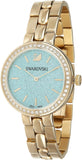 Swarovski Daytime Crystals Turquoise Dial Gold Steel Strap Watch for Women - 5182212
