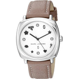 Marc Jacobs Mandy Silver Dial Brown Leather Strap Watch for Women - MJ1563