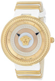 Versace V Metal Icon Gold Dial White & Gold Strap Watch for Women - VLC040014