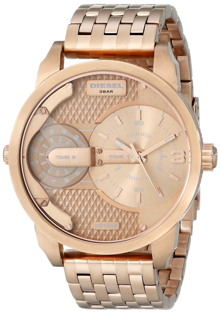 Diesel Mini Daddy Rose Gold Dial Rose Gold Steel Strap Watch For Men - DZ7318