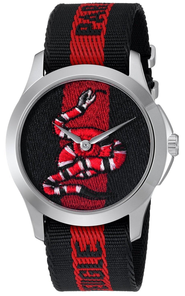 Gucci Le Marche Des Merveilles Blue Red Dial Blue Red Nylon Strap Unisex Watch - YA126493
