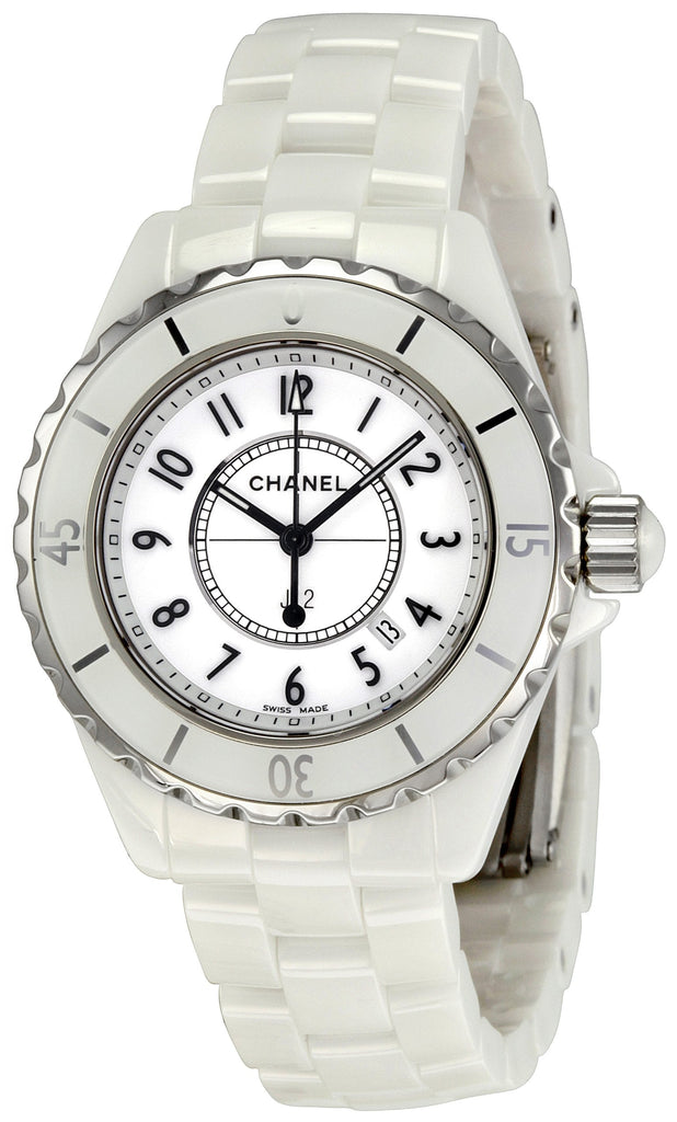 Chanel J12 Ceramic White Dial White Steel Strap Watch for Women - J12 H0968