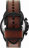 Fossil Bronson Chronograph Black Dial Brown Leather Strap Watch for Men - FS5856