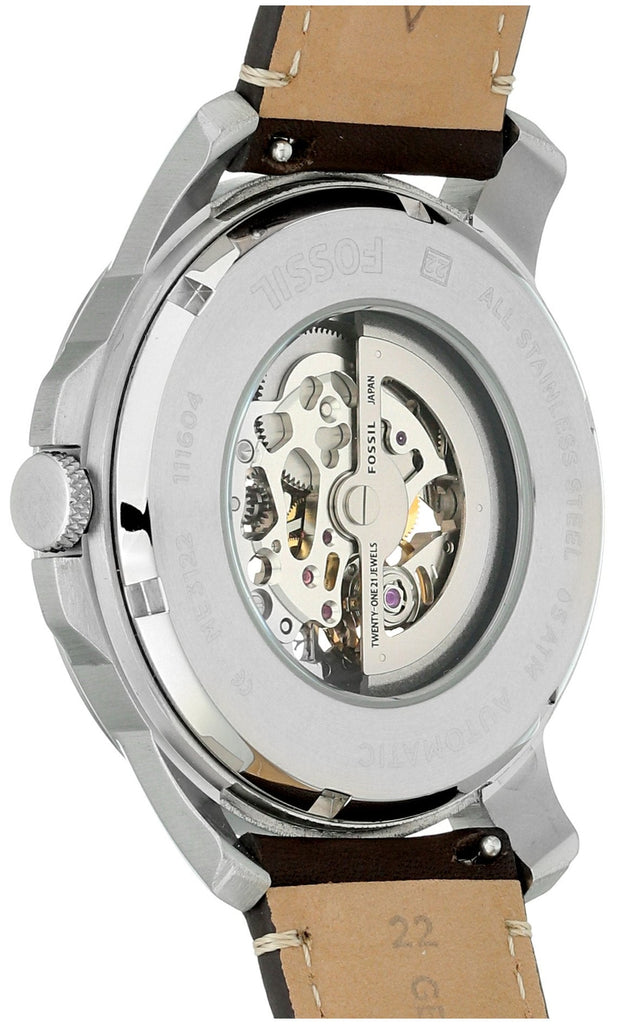 Fossil Grant Chronograph Cream Dial Brown Leather Strap Watch for Men - ME3122