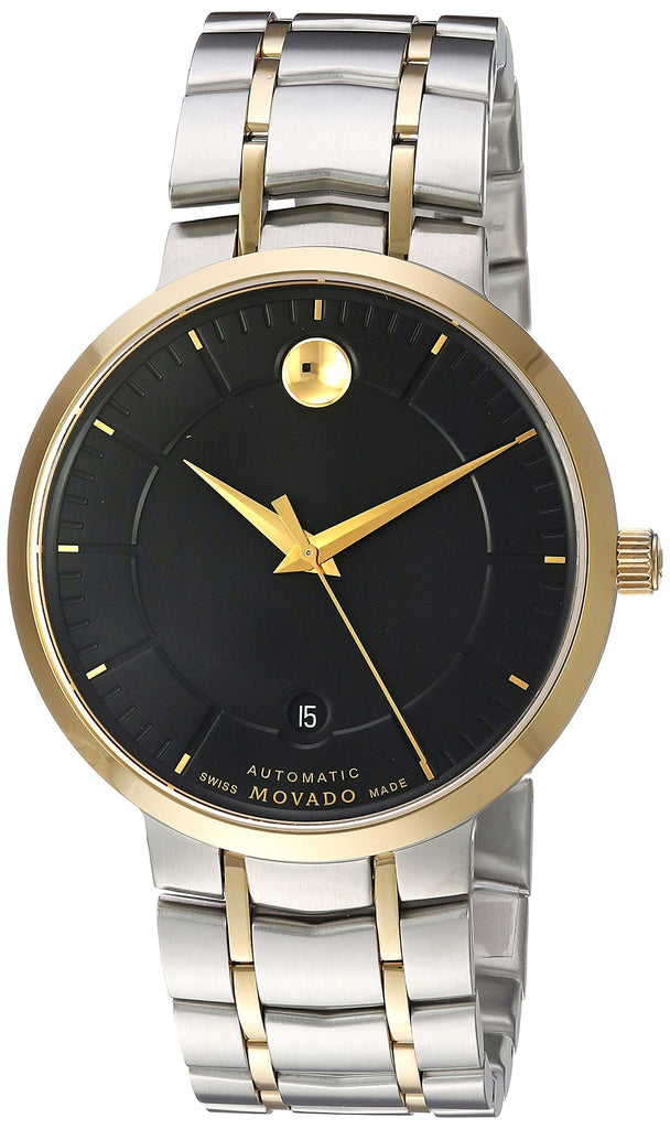 Movado 1881 Automatic Black Dial Two Tone Steel Strap Watch For Men - 0606916