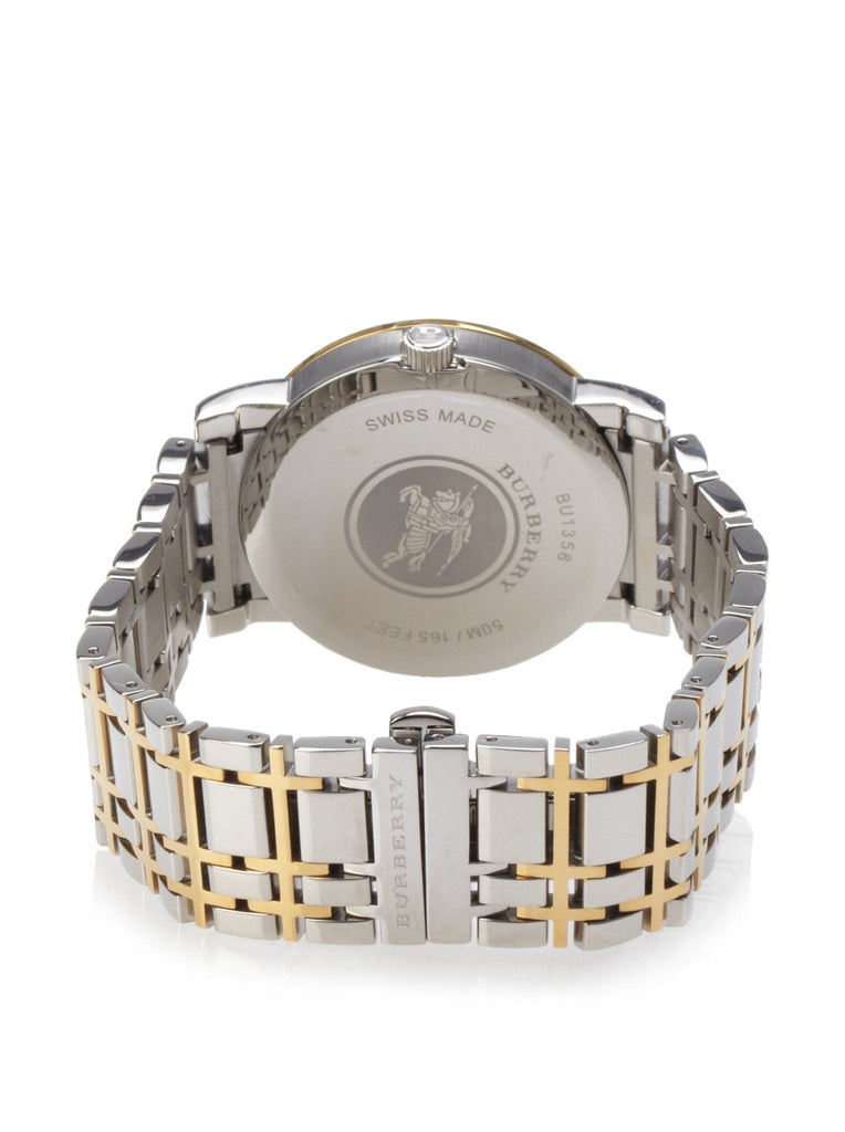 Burberry Heritage White Dial Two Tone Stainless Steel Strap Watch for Men - BU1358