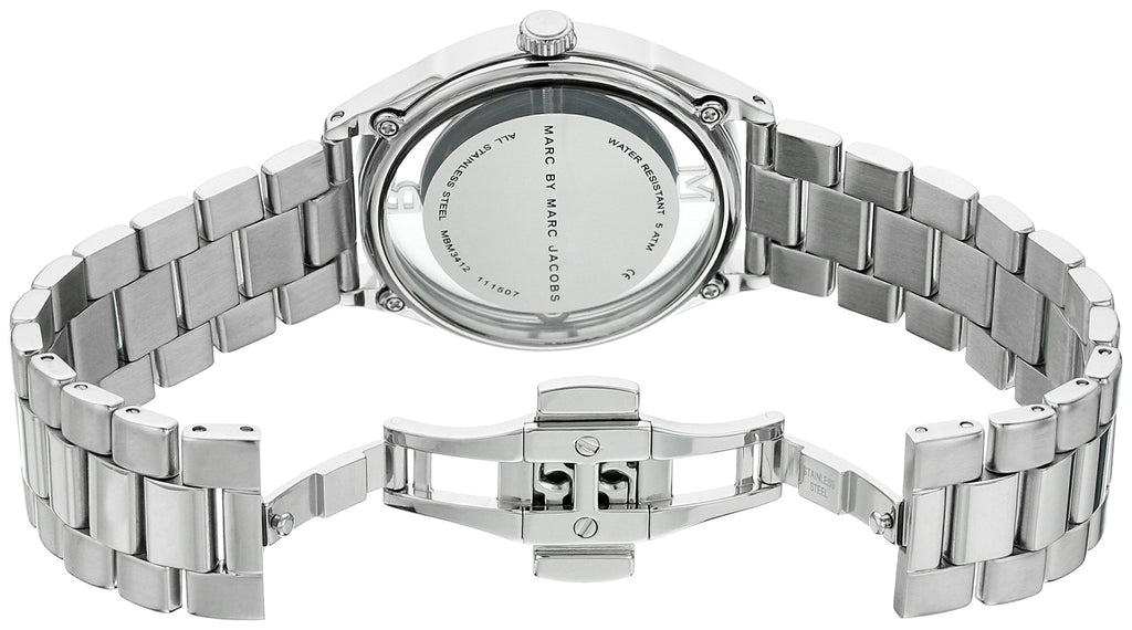 Marc Jacobs Tether Transparent Silver Dial Silver Steel Strap Watch for Women - MBM3412