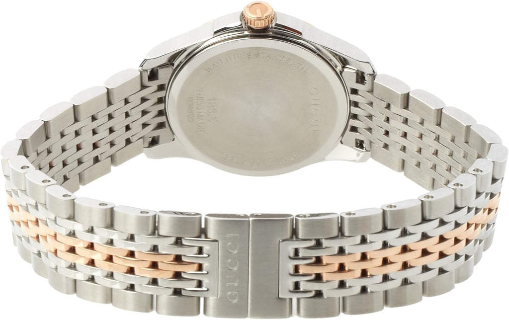 Gucci G Timeless Diamonds Mother of Pearl Dial Two Tone Mesh Bracelet Watch For Women - YA126514