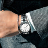 Daniel Wellington Iconic White Dial Silver Steel Strap Watch For Men - DW00100341