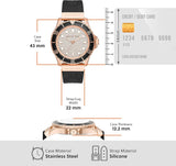 Michael Kors Everest Analog Rose Gold Dial Black Silicone Strap Watch For Women - MK7358