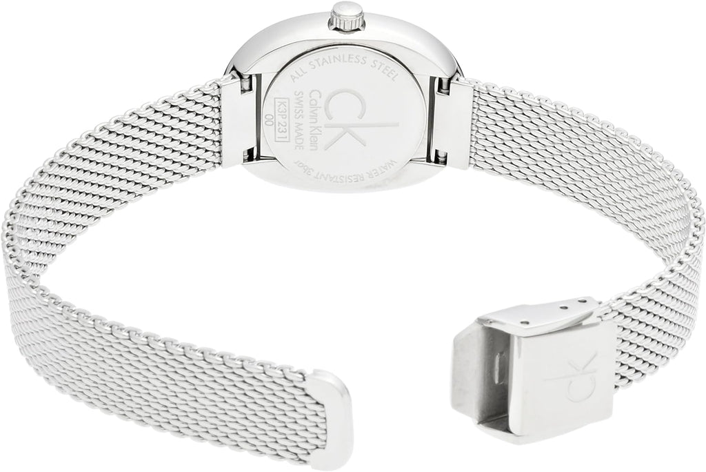 Calvin Klein Incentive Silver Dial Silver Mesh Bracelet Watch for Women - K3P23126
