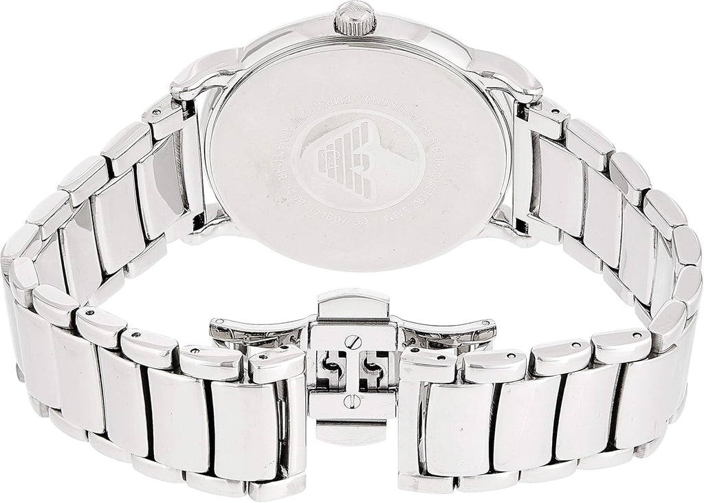 Emporio Armani Luigi Quartz Black Dial Silver Steel Strap Watch For Men - AR2499