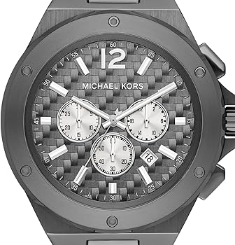 Michael Kors Lennox Chronograph Quartz Grey Dial Grey Steel Strap Watch For Men - MK9102