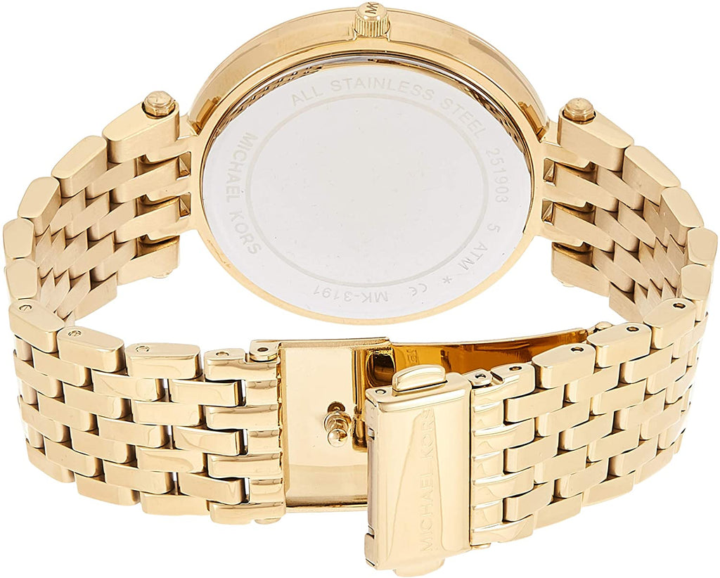 Michael Kors Darci Silver Dial Gold Stainless Steel Strap Watch for Women - MK3191