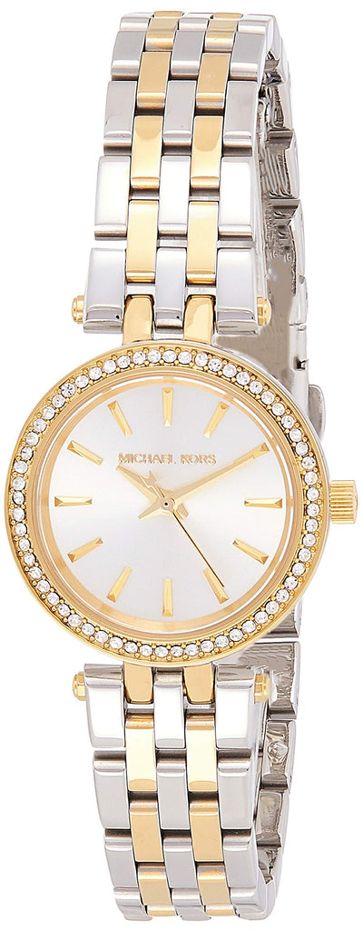 Michael Kors Darci White Dial Two Tone Steel Strap Watch for Women - MK3323
