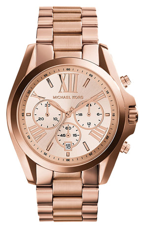 Michael Kors Bradshaw Rose Gold Dial Rose Gold Steel Strap Watch for Women - MK5503