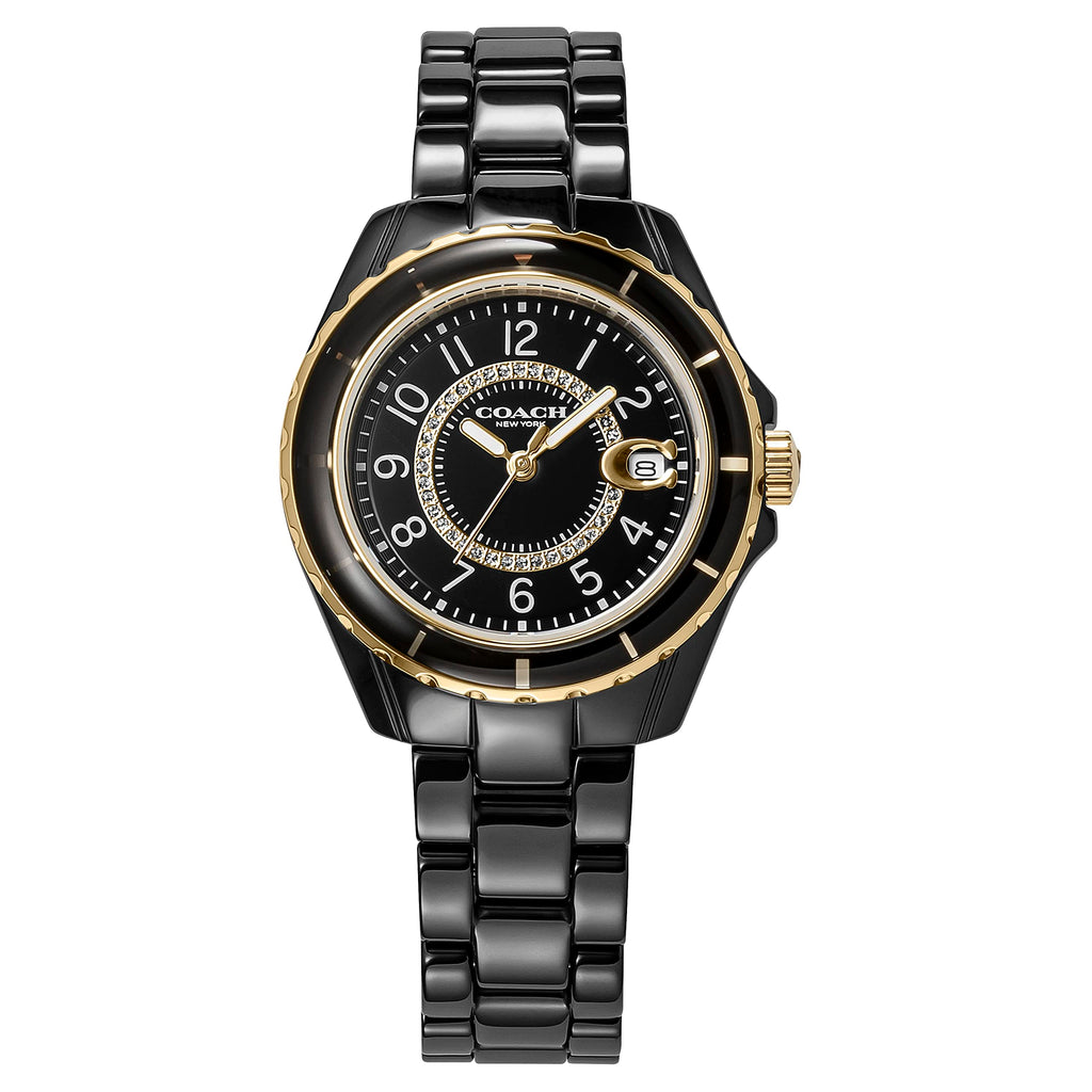 Coach Preston Black Dial Black Steel Strap Watch for Women - 14503461