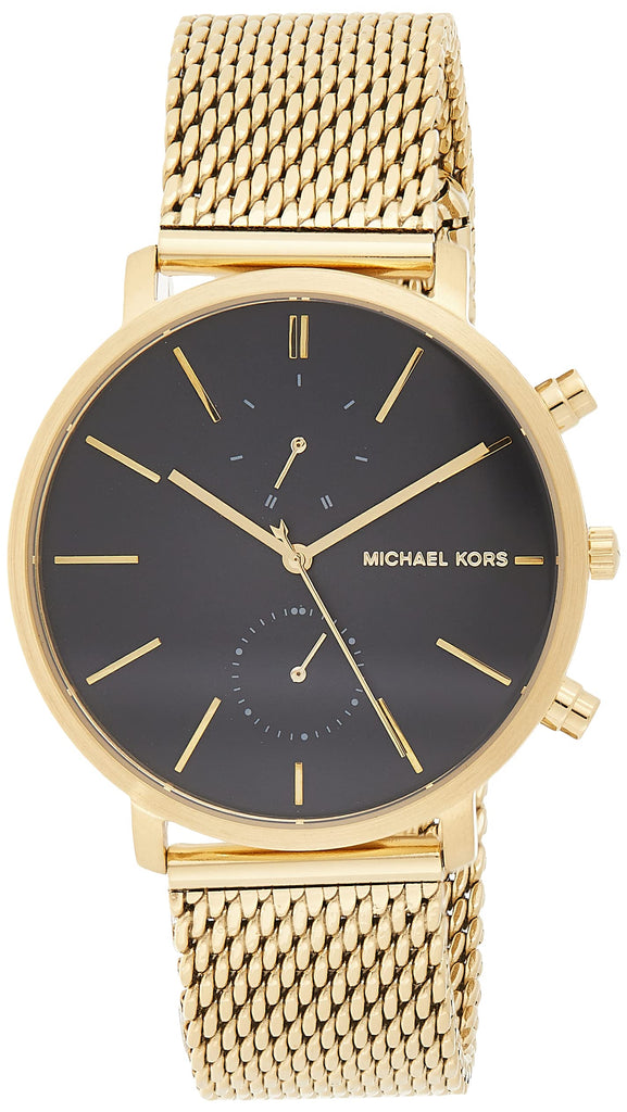 Michael Kors Jaryn Black Dial Gold Steel Strap Watch for Men - MK8503