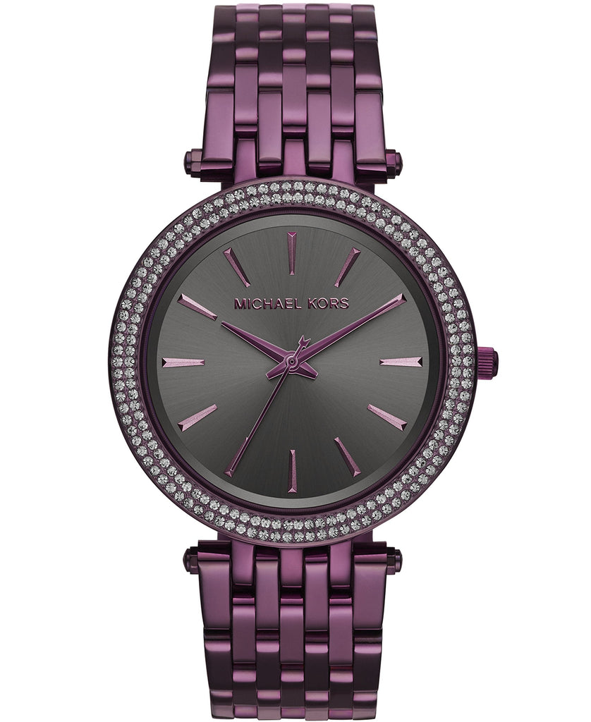 Michael Kors Darci Black Dial Purple Steel Strap Watch for Women - MK3554