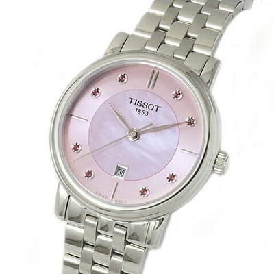 Tissot Carson Premium Lady Mother of Pearl Pink Dial Silver Steel Strap Watch For Women - T122.210.11.159.00