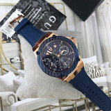 Guess Zena Blue Dial Blue Silicone Strap Watch For Women - W1094L2