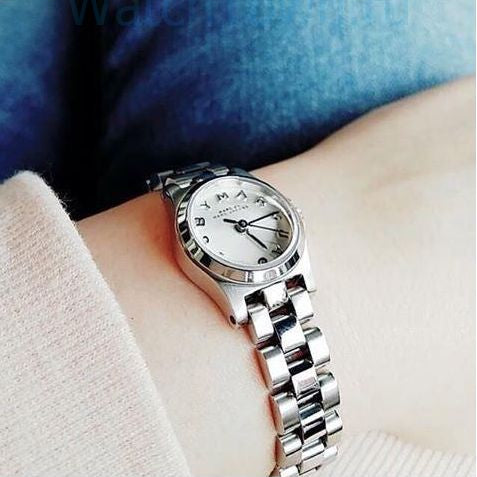 Marc Jacobs Henry Dinky Silver Dial Silver Steel Strap Watch for Women - MBM3198