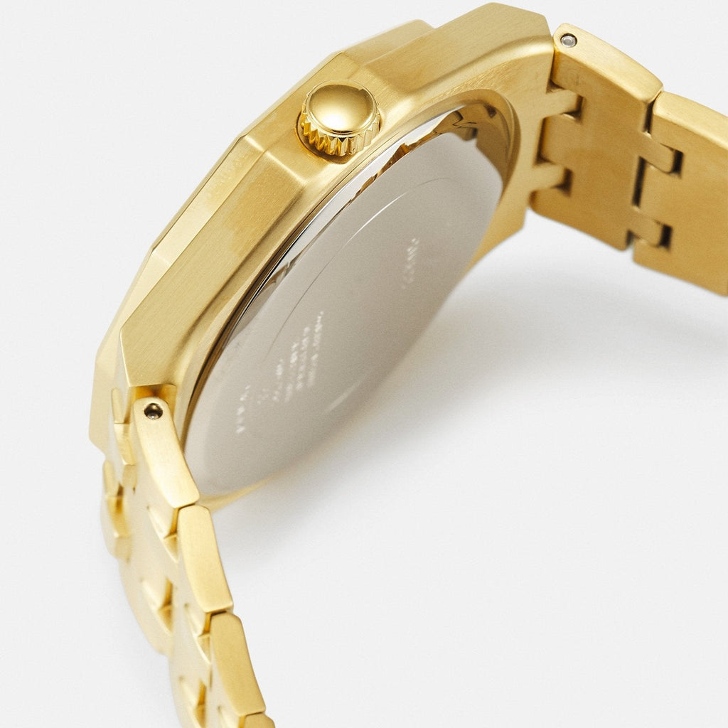 Guess Asset Quartz Green Dial Gold Steel Strap Watch For Men - GW0575G2