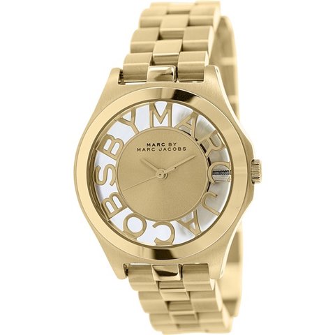 Marc Jacobs Henry Gold Dial Gold Steel Strap Watch for Women - MBM3292
