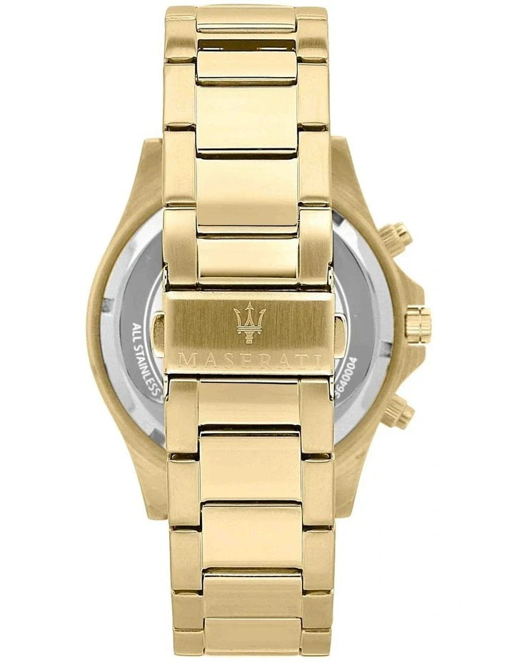 Maserati SFIDA Quartz Yellow Dial Gold Strap Watch For Men - R8873640005