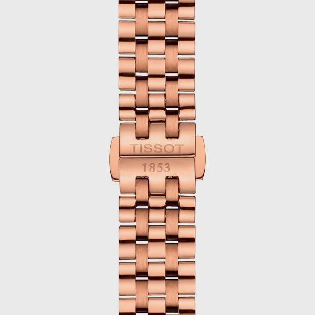 Tissot T Classic Carson Premium White Dial Rose Gold Steel Strap Watch for Women - T122.207.33.031.00