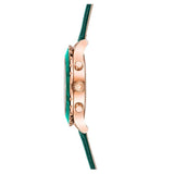 Swarovski Octea Lux Chrono Emerald Green Dial Green Leather Strap Watch for Women - 5452498