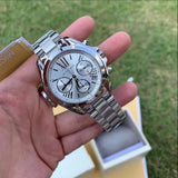 Michael Kors Bradshaw  Chronograph Silver Dial Silver Steel Strap Watch for Women - MK6174