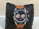 Hugo Boss Santiago Blue Dial Brown Leather Strap Watch for Men - 1513860