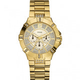 Guess Vista Diamonds Gold Dial Gold Steel Strap Watch for Women - W13573L1