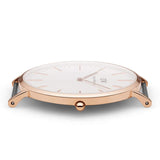 Daniel Wellington Classic York White Dial Brown Leather Strap Watch For Men - DW00100011