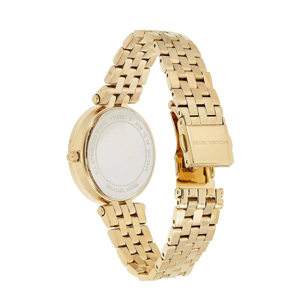 Michael Kors Darci Pink Dial Gold Steel Strap Watch for Women - MK3444