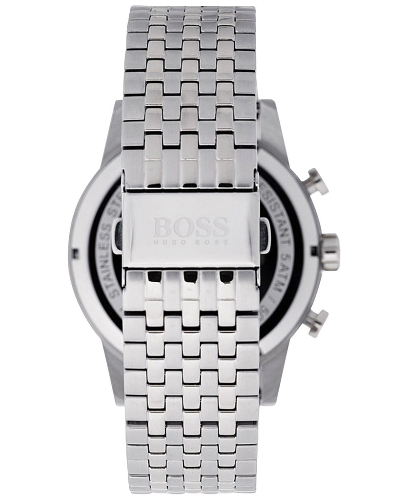 Hugo Boss Navigator Chronograph Blue Dial Silver Steel Strap Watch for Men - 1513498