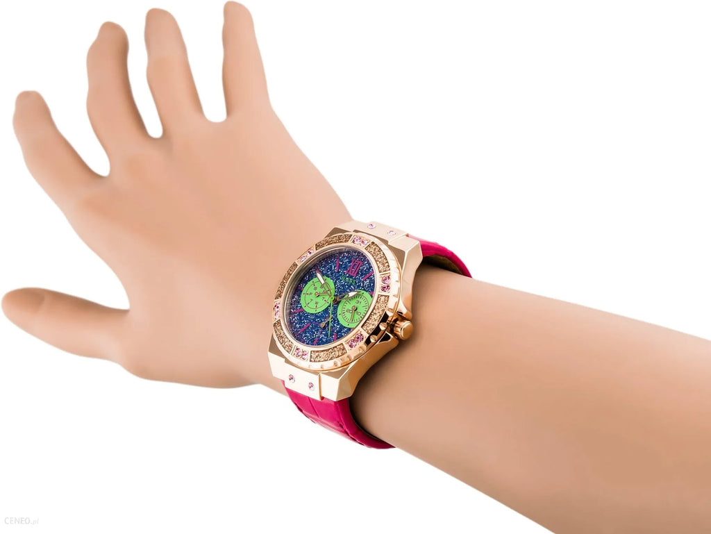Guess Limelight Quartz Multicolor Dial Red Leather Strap Watch For Women - W0775L4