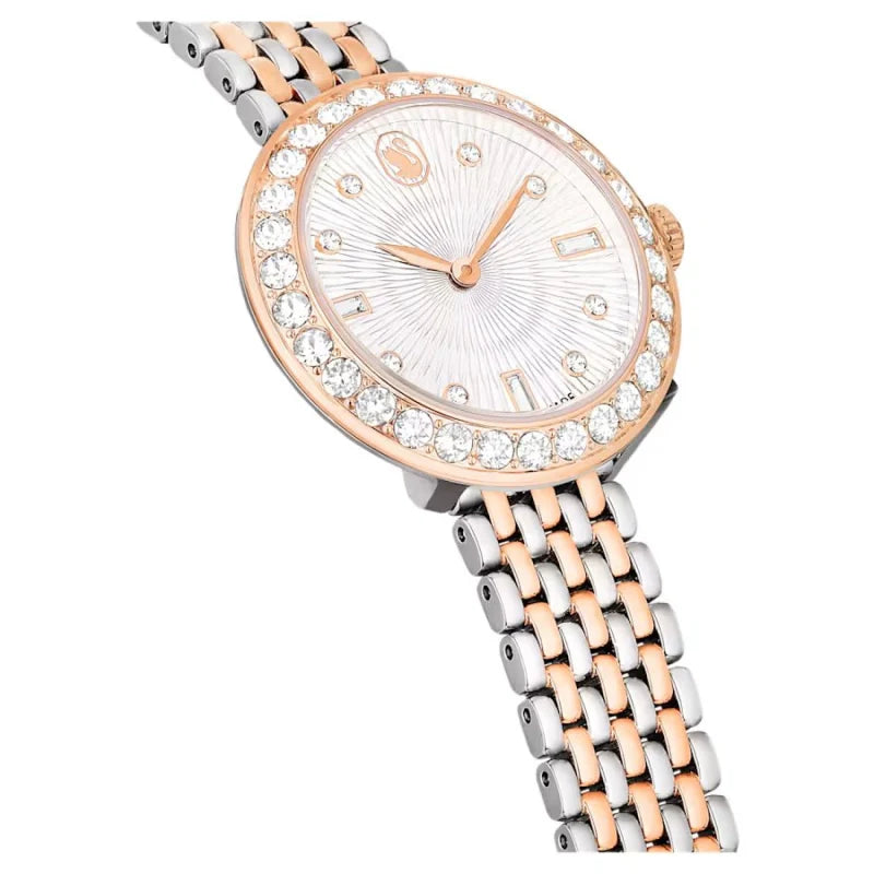 Swarovski Certa Crystals Silver Dial Two Tone Steel Strap Watch for Women - 5672971