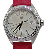 Tag Heuer Formula 1 Quartz Mother of Pearl Dial Red Leather Strap Watch for Women - WBJ131A.FC8253