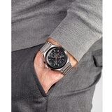 Maserati Triconic Chronograph Black Dial Silver Steel Strap Watch For Men - R8873639002