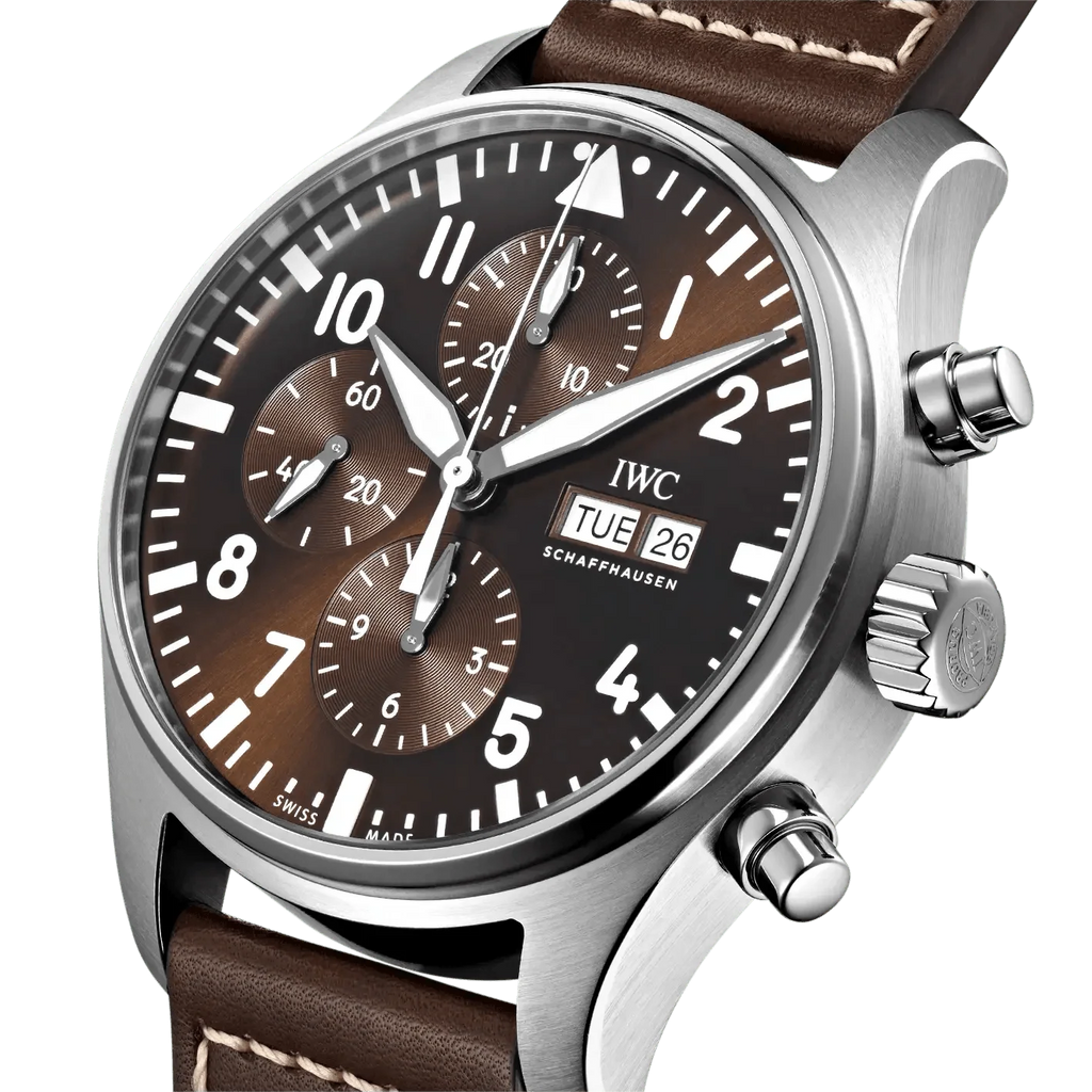 IWC Pilot's Watch Chronograph Edition Brown Dial Brown Leather Strap Watch for Men - IW377713