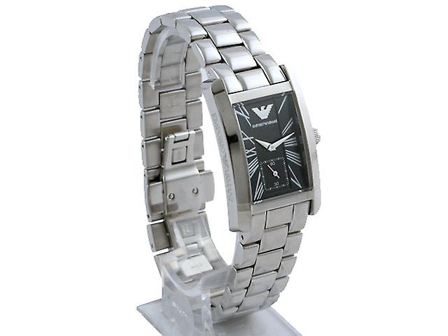 Emporio Armani Classic Black Dial Silver Stainless Steel Watch For Women - AR0157