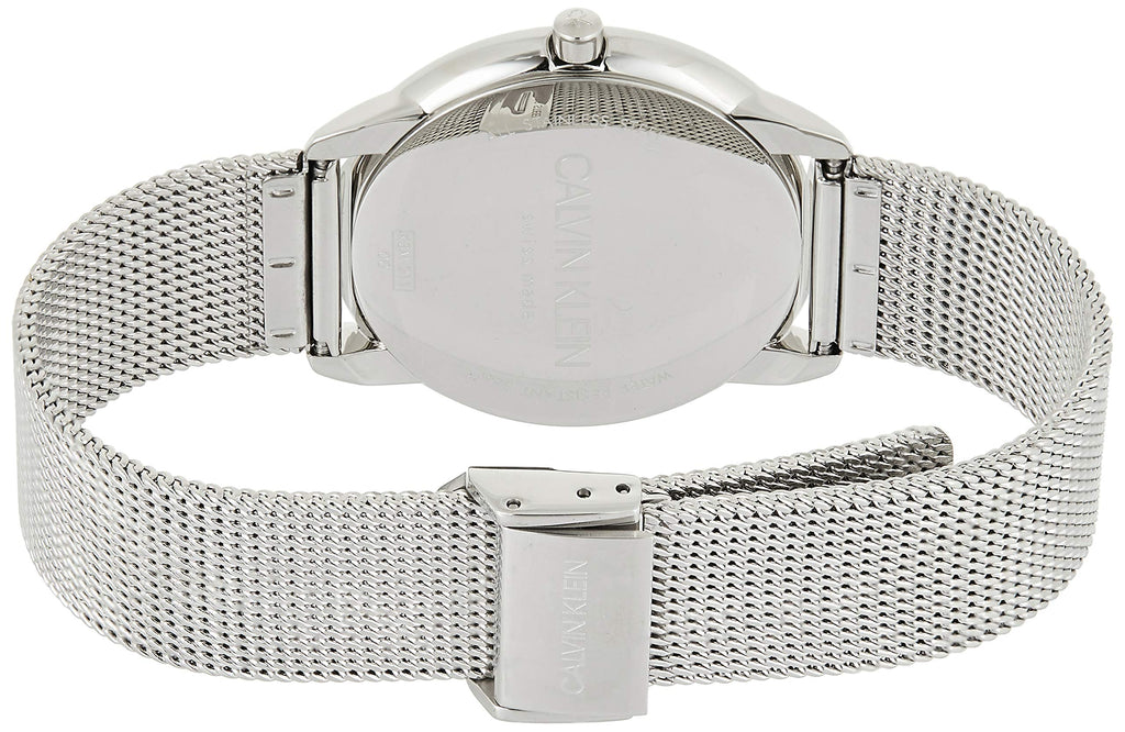 Calvin Klein Minimal White Dial Silver Mesh Bracelet Watch for Men - K3M2112Y