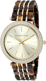 Michael Kors Darci Gold Dial Brown Two Tone Steel Strap Watch for Women - MK4326