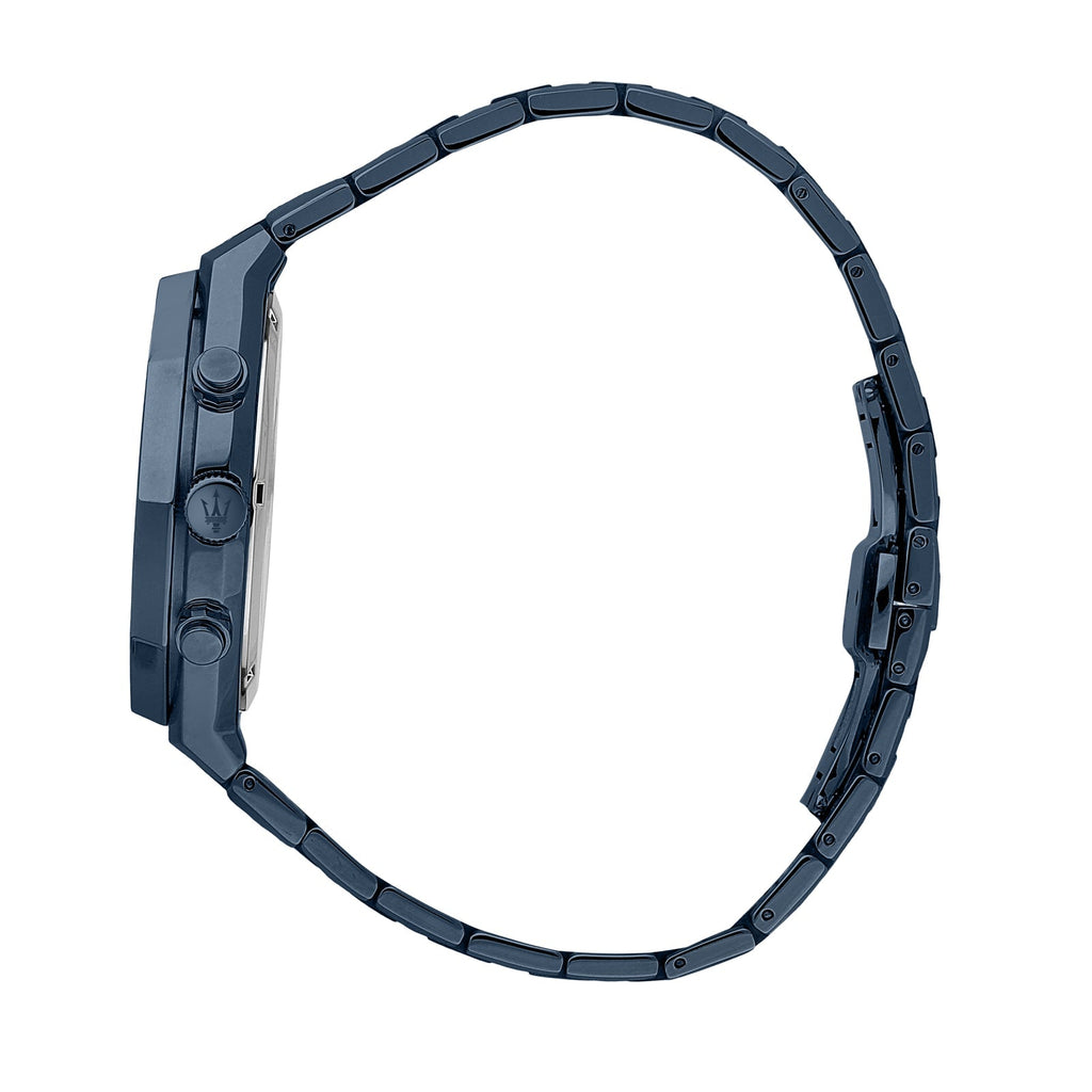 Maserati Stile Chronograph Blue Dial Blue Steel Strap Watch For Men - R8873642008